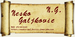 Neško Galjković vizit kartica
